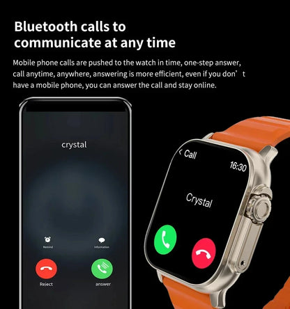 2026 New Men Smart Watch 2.01 Inch HD Screen Bluetooth Call Health Fitness Tracker Multi Sport Mode Smartwatch for Android IOS