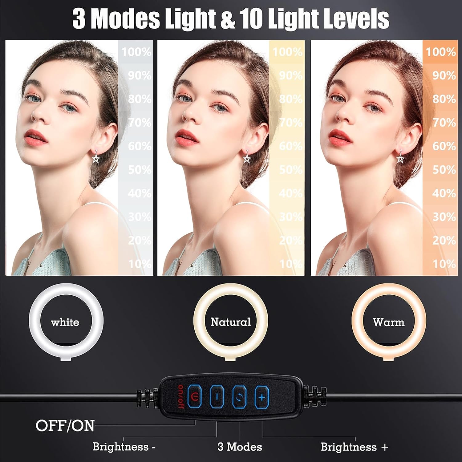 Projector Tripod Stand with Wheels Laptop Tripod Stand Projector Tripod Laptop Stand Floor Stand Live Stream Stand Treadmill Stand Music Stand with 6" LED Ring Light for Online Meeting Recording