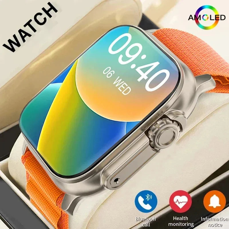 2026 New Men Smart Watch 2.01 Inch HD Screen Bluetooth Call Health Fitness Tracker Multi Sport Mode Smartwatch for Android IOS
