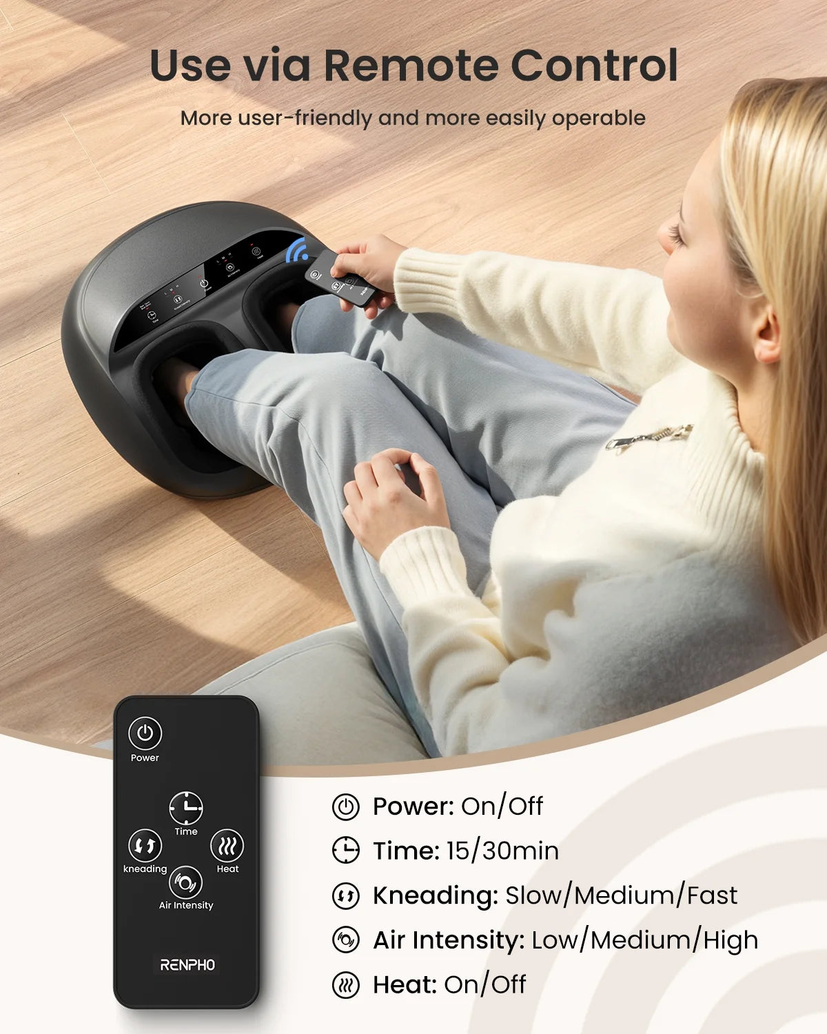 Foot Massager Machine with Heat, Shiatsu Deep Kneading for Neuropathy Pain, Mothers Day Birthday Gifts for Mom Dad Men, Fit’S Feet up to Men Size 13